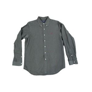 Ralph Lauren Mens Green Plaid Long Sleeve Button Down Shirt L